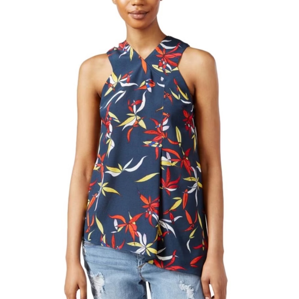 RACHEL Rachel Roy Navy Floral Blouse